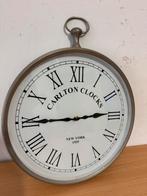 Aluminium Wandklok Carlton Clocks New York 1925 ( 36 cm ), Huis en Inrichting, Woonaccessoires | Klokken, Ophalen of Verzenden
