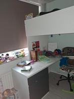 Hoogslaper met bureau, kast en lades, Ophalen, 85 tot 100 cm, Gebruikt, Hoogslaper of Stapelbed