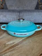 Le Creuset gietijzeren Campagnard 26 cm – Cool Mint, Ophalen of Verzenden, Nieuw, Gietijzer, Koekenpan of Braadpan