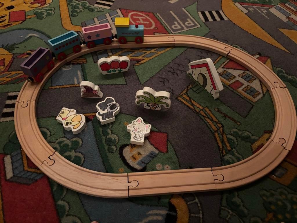 Woezel en Pip Treinbaan met Houten Blokken, Ophalen, Gebruikt