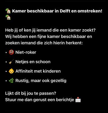 StudentenKamer te huur in delft en omstreken beschikbaar voor biedingen