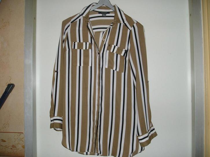 Dameskleding: gestreepte blouse van Primark, Kleding | Dames, Blouses en Tunieken, Zo goed als nieuw, Maat 36 (S), Beige, Ophalen of Verzenden
