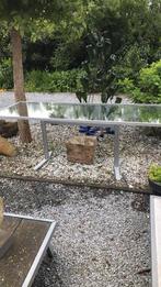 Glazen tuintafel 70x190 cm, Ophalen, Gebruikt, Rechthoekig, Aluminium