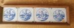4 oud Hollandse tegels rond 1800 Herders, Antiek en Kunst, Ophalen