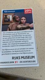 Rijksmuseum 20% korting, Tickets en Kaartjes