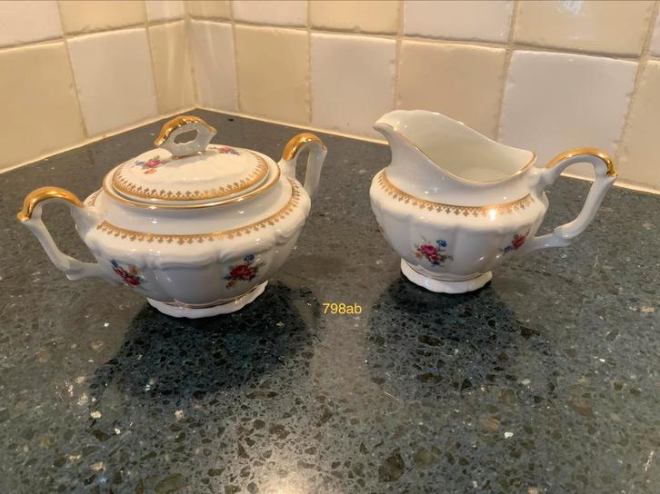 Walbrzych Porselein Suikerpot & Melkkan, made in Poland, Huis en Inrichting, Keuken | Servies, Nieuw, Overige typen, Overige stijlen