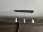 Hanglamp rvs met melkwit glas, Ophalen of Verzenden, Zo goed als nieuw, Metaal of Aluminium