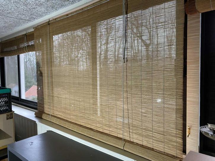 Raamdecoratie, Huis en Inrichting, Stoffering | Gordijnen en Lamellen, Gebruikt, 150 tot 200 cm, 150 tot 200 cm, Bruin, Ophalen