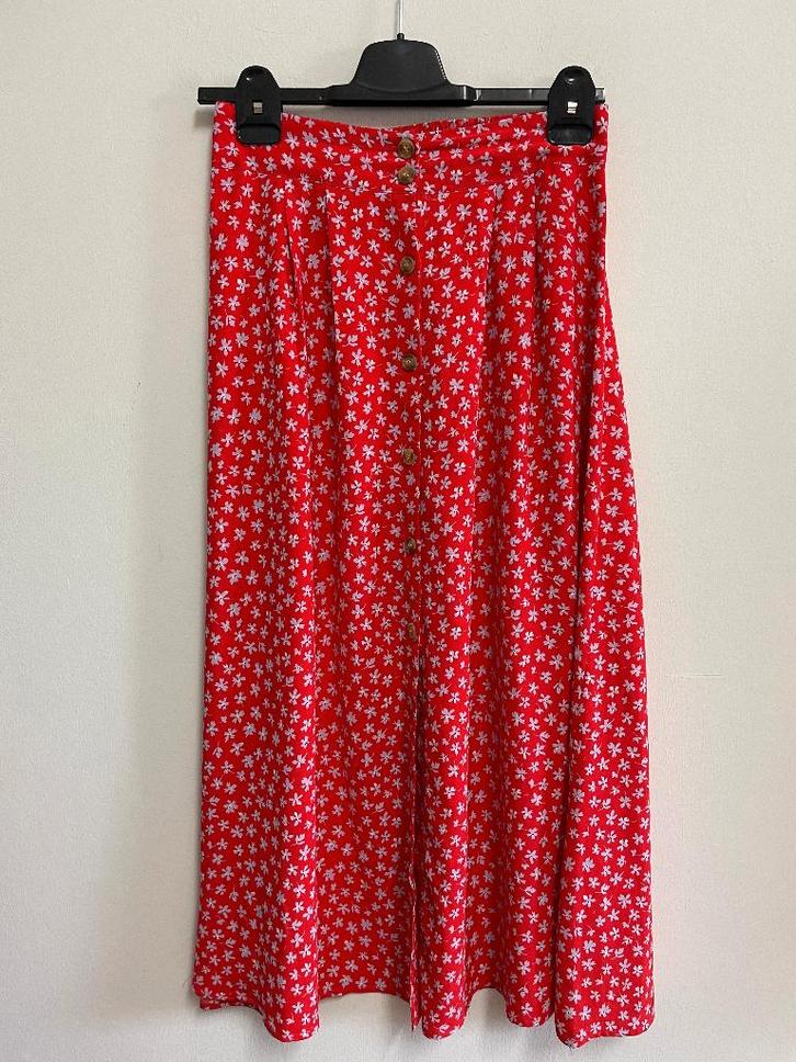 R24 - Lange Vintage Dressing rok S-M (1), Kleding | Dames, Rokken, Zo goed als nieuw, Maat 38/40 (M), Onder de knie, Ophalen of Verzenden