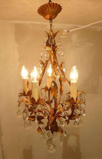 TOP antieke Franse 5-lichts kroonluchter met 73 pegels lamp beschikbaar voor biedingen
