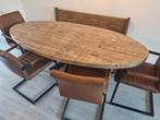 Steiger houten ovale eettafel, Huis en Inrichting, Tafels | Eettafels, Ophalen, 50 tot 100 cm, 150 tot 200 cm, Vier personen