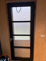 Stompe deur hout glas zwart, Ophalen, Binnendeur, 200 tot 215 cm, Glas
