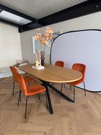 4 Oranje Eetkamerstoelen, Ophalen, Minder dan 50 cm, Gebruikt, Metaal