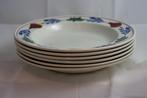 Boerenbont diepe dinerborden 23cm (6x), Huis en Inrichting, Keuken | Servies, Gebruikt, Ophalen of Verzenden, Bord(en), Aardewerk
