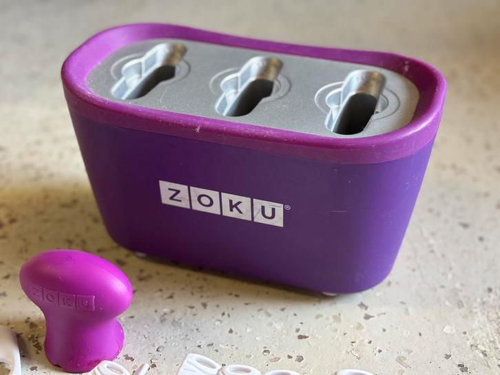 Zoku Quick Pop ijslollymaker complete set, paars, Witgoed en Apparatuur, IJsmachines, Gebruikt, Koelelement, Ophalen of Verzenden