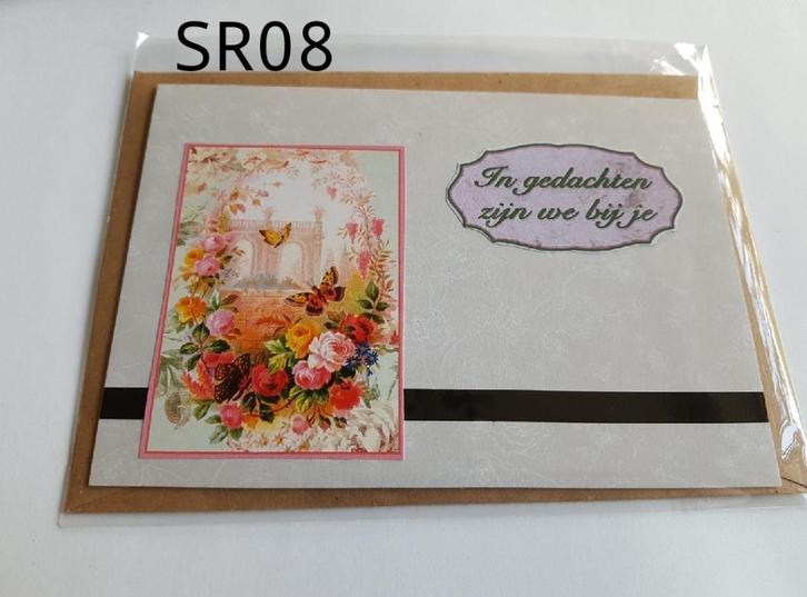 In gedachten zijn we bij je, Condoleance kaart (SR08), Hobby en Vrije tijd, Kaarten | Zelfgemaakt, Nieuw, Overige thema's, Ophalen