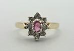 Gouden Vintage ring edelsteen robijn en diamant. 2025/555., ., Ophalen of Verzenden, ., Met edelsteen