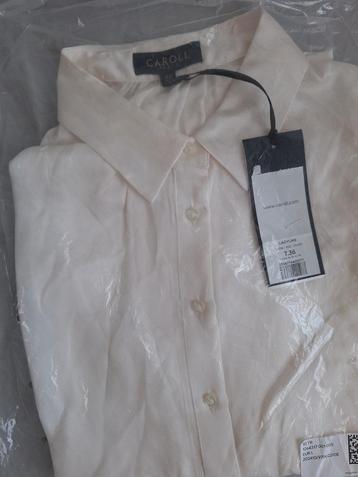 Caroll Paris 100% zijden blouse ecru wit maat 34 36 beschikbaar voor biedingen