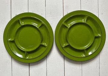 Fondue borden Thomas seventies groen set vintage beschikbaar voor biedingen