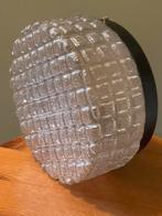 Vintage lamp frosted persglas ruitpatroon heel gaaf, Ophalen of Verzenden, Gebruikt, Glas, Vintage mid century lamp plafondlamp