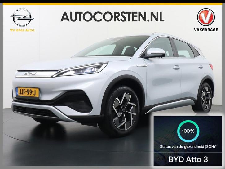 BYD ATTO 3 60kWh Design SOH 100% Panoramadak Leder+Elektr.Ve, Auto's, BYD, Bedrijf, Te koop, ATTO 3, 360° camera, ABS, Achteruitrijcamera