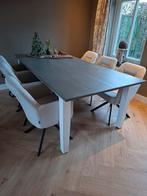 Houten(teak)tafel 220x110 cm, Huis en Inrichting, Tafels | Eettafels, Gebruikt, Ophalen of Verzenden, Rechthoekig, 100 tot 150 cm