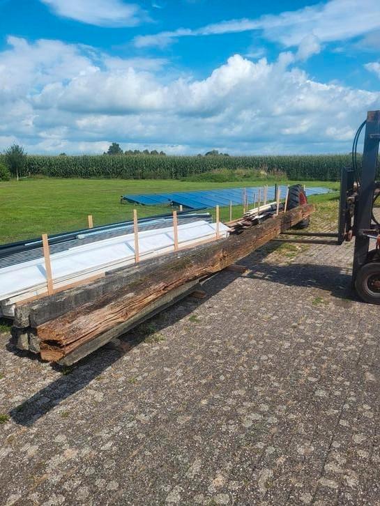 eiken staanders palen balken hooiberg, Doe-het-zelf en Verbouw, Hout en Planken, Gebruikt, Balk, Eiken, 300 cm of meer, 50 mm of meer
