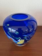 Vintage La Rochere France Kobaltblauwe Vaas, Gebruikt, Blauw, Ophalen of Verzenden, Glas