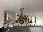 Kroonluchter van koper 8 lampen, Huis en Inrichting, Ophalen of Verzenden, Gebruikt, Overige materialen, Antiek