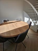 Ronde eettafel massief eiken van zwaartafelen, 160, Huis en Inrichting, Tafels | Eettafels, Ophalen, 150 tot 200 cm, Rond, Zo goed als nieuw
