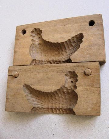 Vintage houten vorm voor boterkip beschikbaar voor biedingen