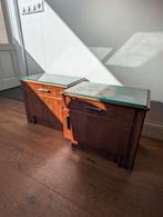 Art Deco houten nachtkastjes vintage 2x, Huis en Inrichting, Ophalen, Gebruikt, Minder dan 45 cm, Minder dan 55 cm
