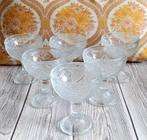 Set van 6 vintage ijscoupes, dessertglazen, jaren 70, Italy, Ophalen of Verzenden, Gebruikt, Overige typen
