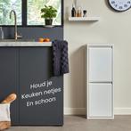 Prullenbak 2 vakken - Afvalemmer 30 Liter-Metaal-33x25x93cm, Ophalen, Nieuw, 40 liter of meer, Rvs