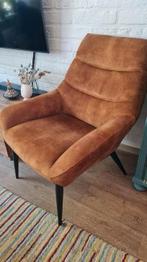 Fauteuil Cognac velvet velours, Huis en Inrichting, Ophalen, Zo goed als nieuw, 50 tot 75 cm