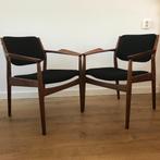 4 Arne Vodder Sibast 51A teak stoel fauteuil chair vintage, Huis en Inrichting, Stoelen, Gebruikt, Eén, Zwart, Ophalen