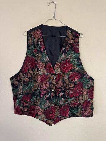 Vintage gilet / waistcoat / unisex wear / print / maat 52 /  beschikbaar voor biedingen