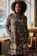 ✨️SALE‼️LAVAND Jurk Klokken Print - Maat L✨️✨️, Kleding | Dames, Jurken, Bruin, Maat 42/44 (L), LAVAND, Ophalen of Verzenden