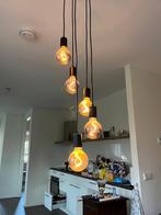 Luxe hanglamp smokey glazen bollen - 5 lichts, Ophalen, Eric Kuster, 75 cm of meer, Glas