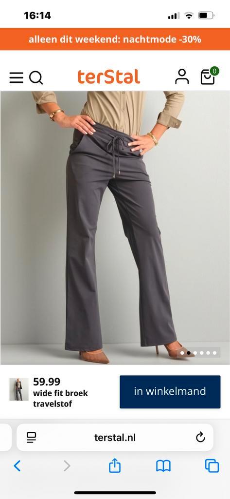 Nicolette Kluyver Travel Broek Grijs XXL, Kleding | Dames, Broeken en Pantalons, Zo goed als nieuw, Maat 46/48 (XL) of groter