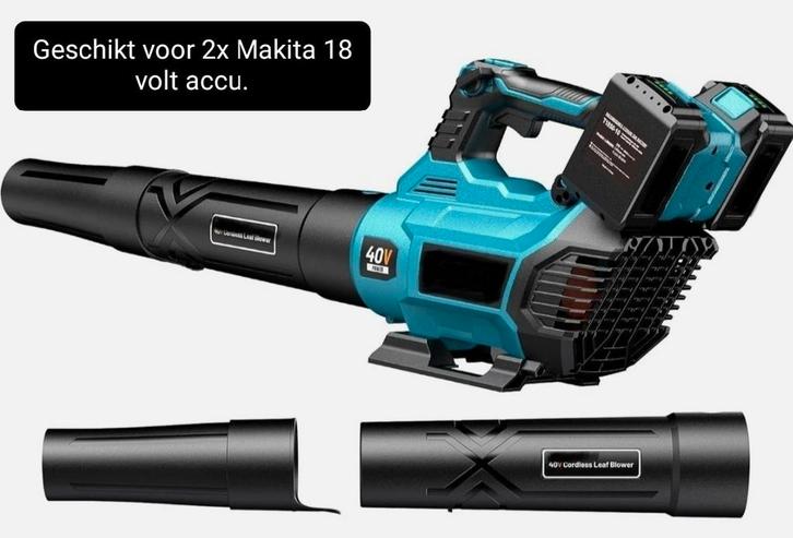 Turbo Bladblazer 36Volt /40 Volt - Makita Accu Compatibel., Tuin en Terras, Bladblazers, Nieuw, Handgedragen, Accu, Ophalen of Verzenden