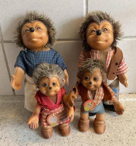 Vintage Steiff Egel Familie - Zeldzaam!, Antiek en Kunst, Antiek | Speelgoed, Ophalen of Verzenden