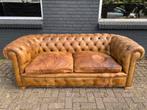 Antiek Chesterfield bank sigaren cognac GRATIS BEZORGD, Ophalen of Verzenden, Gebruikt, Rechthoekig, 125 cm of meer