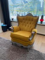Brocante stoel okergeel, Ophalen of Verzenden, Zo goed als nieuw, 50 tot 75 cm