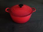Le Creuset Braadpan - 22 cm, Huis en Inrichting, Keuken | Potten en Pannen, Gebruikt, Gietijzer, Ophalen of Verzenden, Keramische plaat