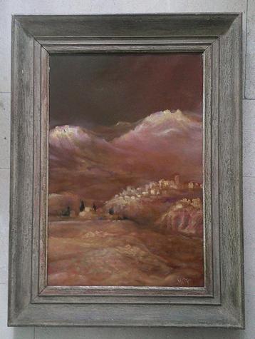 Bergdorp in de Sierra ca. 1950 - gesigneerd H. de Vrais beschikbaar voor biedingen