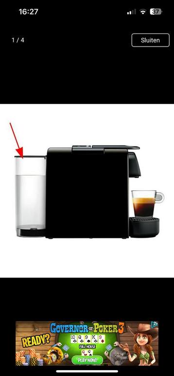 Nespresso Essenza Mini Watertank - Nieuw beschikbaar voor biedingen