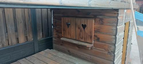 speelhuis van hout. met glijbaan, trap en zandbak, Kinderen en Baby's, Speelgoed | Buiten | Speelhuisjes, Gebruikt, Hout, Ophalen