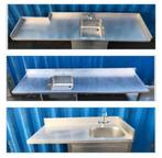 Diverse rvs spoelbak werkbladen losse elementen of op frame, Huis en Inrichting, Keuken | Keukenelementen, Ophalen, Gebruikt, Minder dan 100 cm