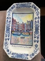 Porselijn bord handgeschilderd, Ophalen of Verzenden, Minder dan 50 cm, Schilderij, Minder dan 50 cm